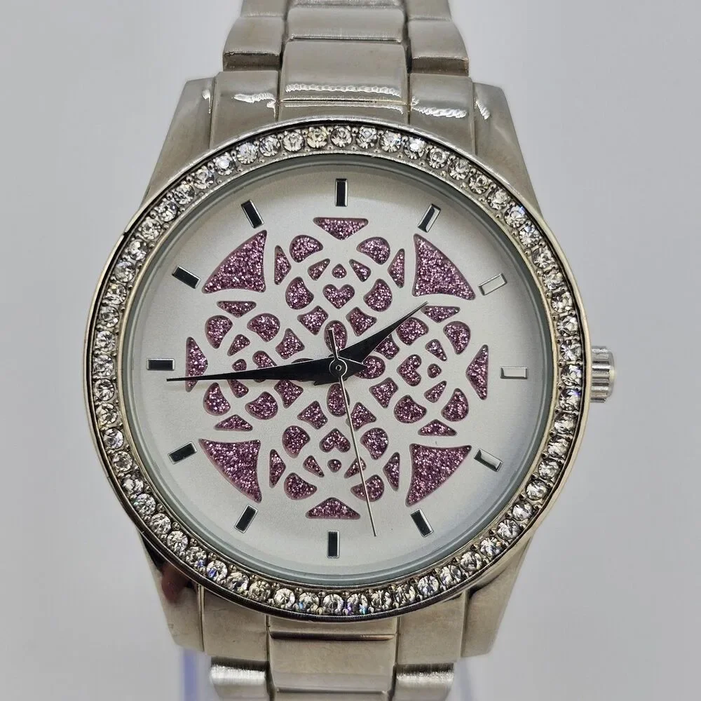 Women's Hearts Watch 38MM Purple Dial Gray Bracelet Band 6